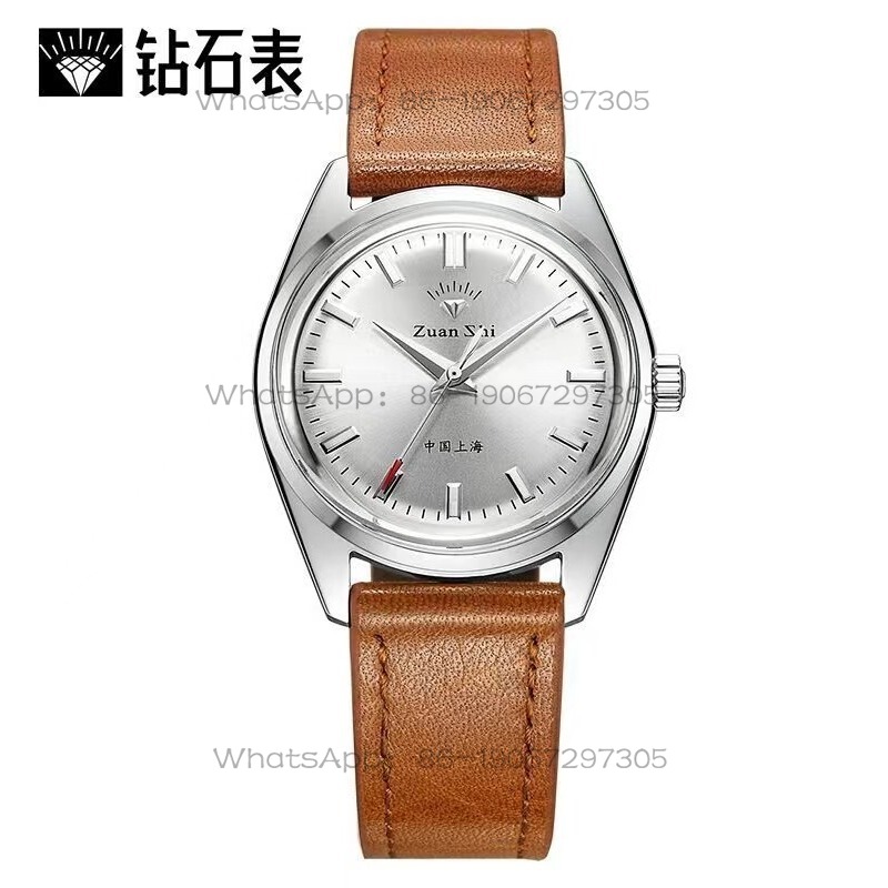 Leather Watch Strap - Orologio Meccanico Manuale da Uomo con