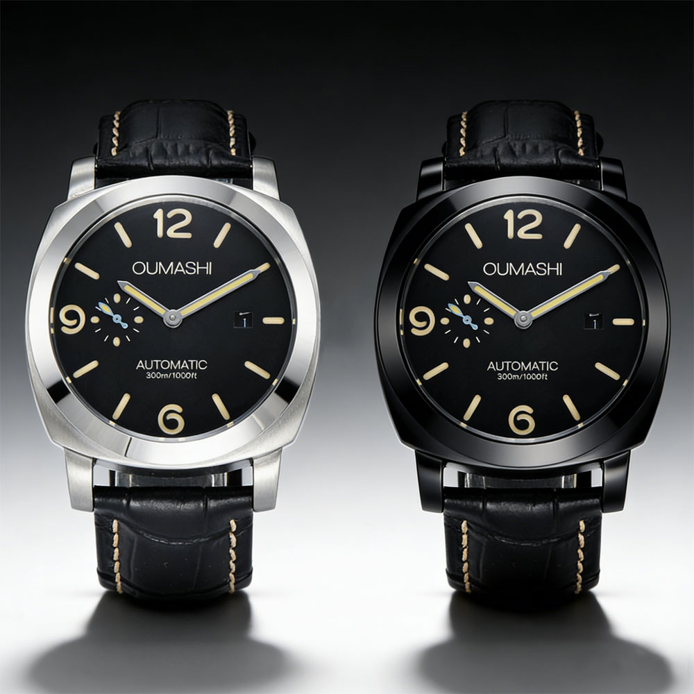 Leather Watch Strap - Orologio da Uomo 44mm con Movimento