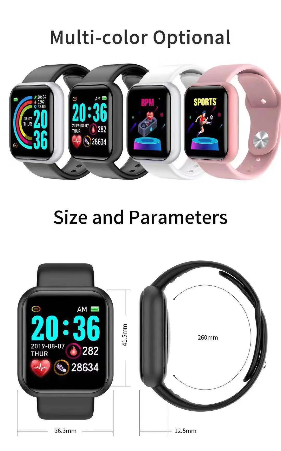 Smartwatch Watches For Men Digital - Smartwatch D20 Pro da uomo Y68,