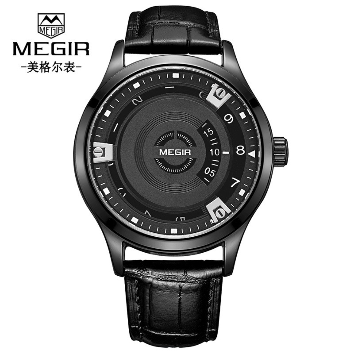 Leather Watch Strap - MEGIR Orologi da uomo Cinturino in