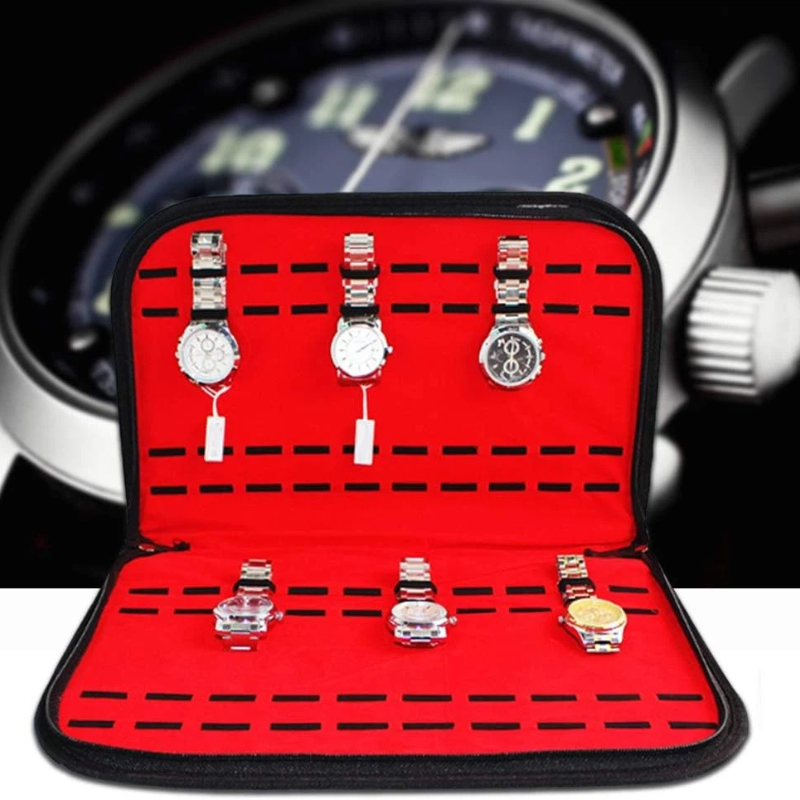 Leather Watch Strap - Borsa Porta Orologi da 20 Scomparti,