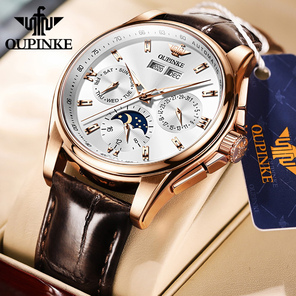 Leather Watch Strap - OUPINKE Orologi da uomo Casual Trend