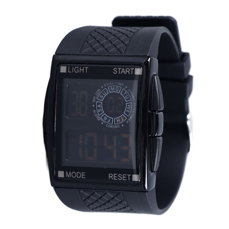 Leather Watch Strap - Orologio sportivo digitale, cronometro impermeabile, cinturino