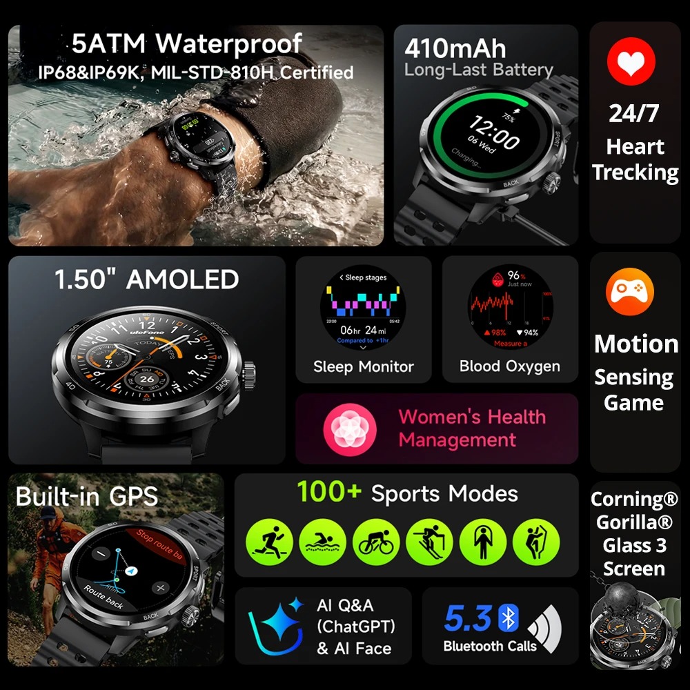 Ulefone Armor Watch Pro Smartw - Heart Rate Gps Watch recensione e prezzo