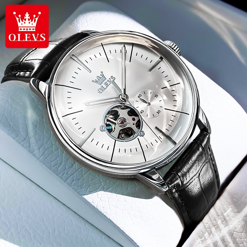 OLEVS 6708 Orologio da Uomo al - Leather Watch Strap recensione e prezzo